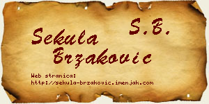 Sekula Brzaković vizit kartica
